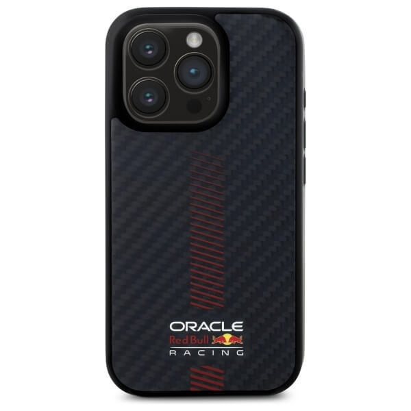 Red Bull iPhone 15 Pro Max - Carbon Fiber Power Bar - MagSafe Σκληρή Θήκη με Πλαίσιο Σιλικόνης - Black - RBHMP15X24CFGSMK