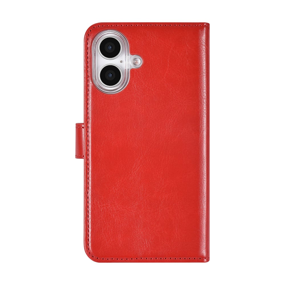 Tuniq iPhone 16 - Θήκη Πορτοφόλι Stand από Δερματίνη - Red