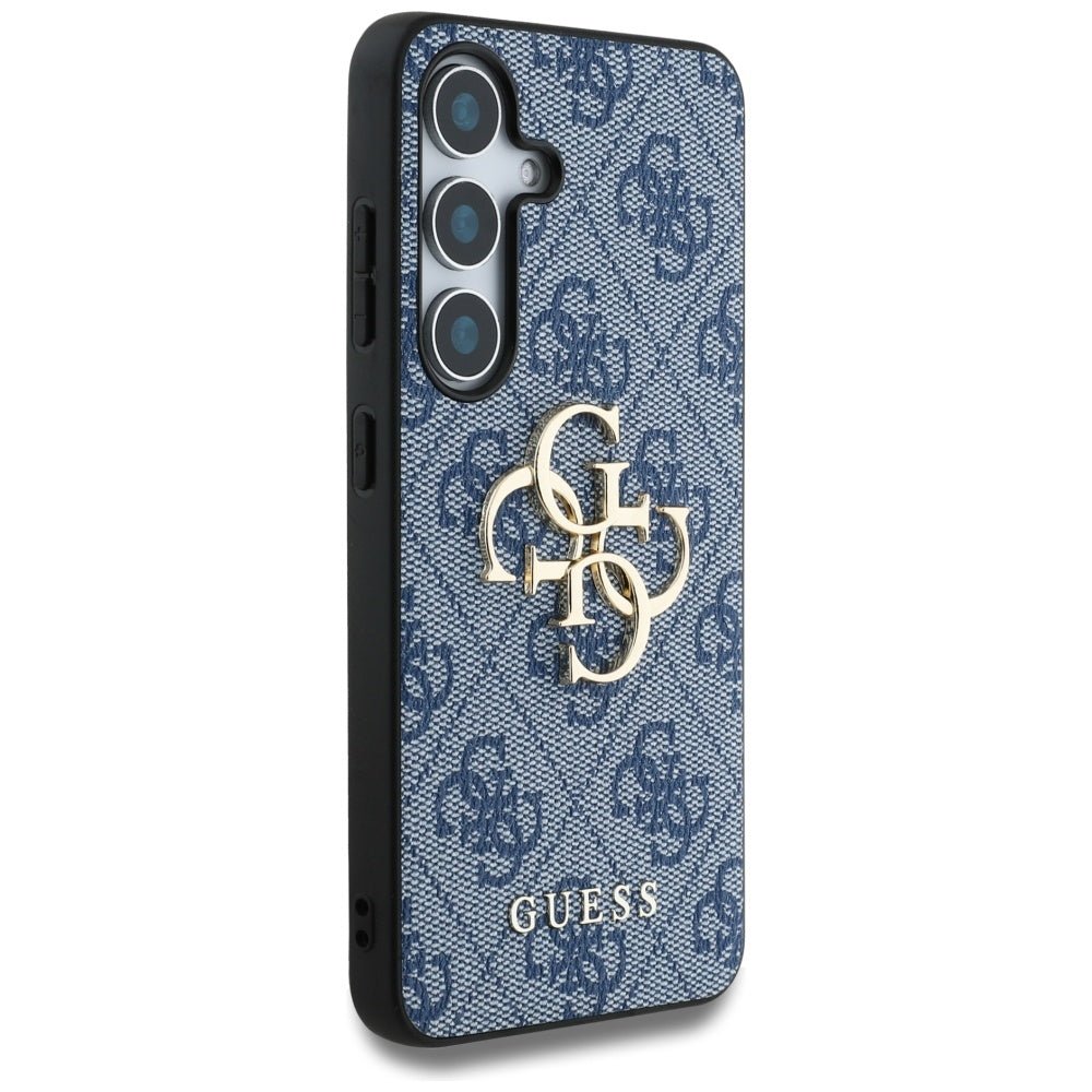 Guess Samsung Galaxy S25 - 4G Big Metal Logo - Θήκη με Επένδυση Συνθετικού Δέρματος - Blue - GUHCS25S4GMGBL