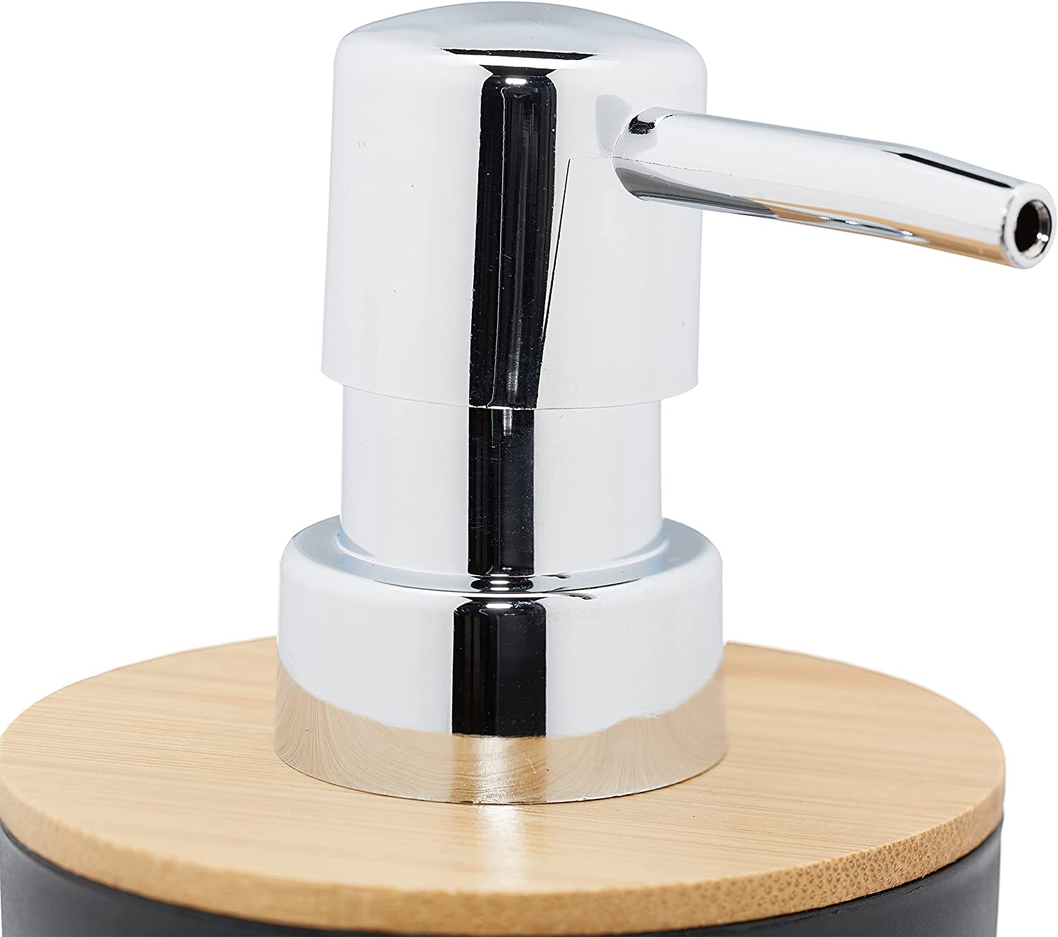 Relaxdays Αξεσουάρ Μπάνιου Σετ 6 Τεμαχίων από Πλαστικό και Μπαμπού - Black / Light Brown - 4052025886516