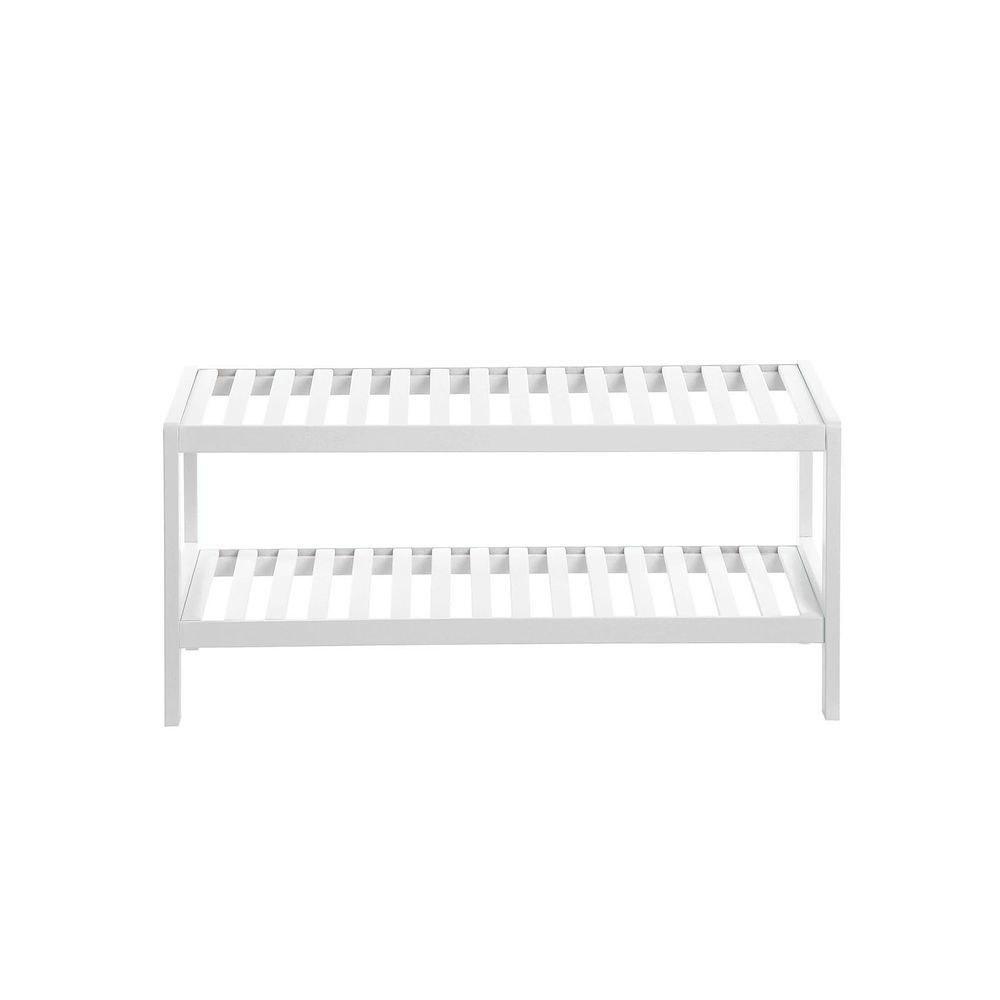 Songmics Παπουτσοθήκη με 2 Ράφια από Μπαμπού - White - LBS02WT