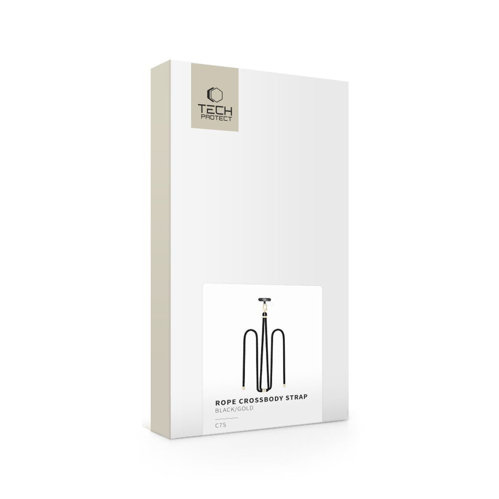 Tech - Protect C7S Rope CrossBody Strap - Universal Λουράκι για Θήκη Κινητού - Black / Gold