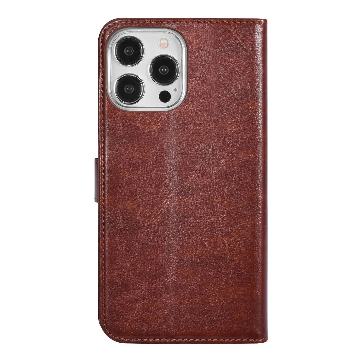 Tuniq iPhone 15 Pro Max - Θήκη Πορτοφόλι Stand από Δερματίνη - Καφέ