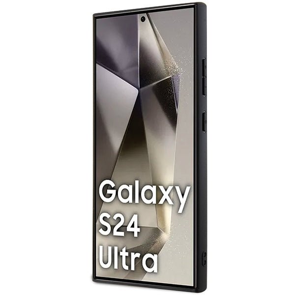 Karl Lagerfeld Samsung Galaxy S24 Ultra - Fixed Glitter Ikonik Logo Metal Pin - Σκληρή Θήκη με Πλαίσιο Σιλικόνης - Black - KLHCS24LGKNPSK