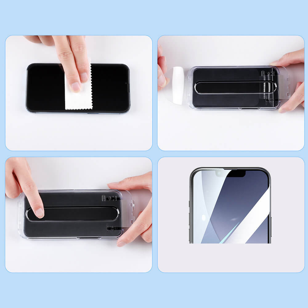 Joyroom iPhone 14 Pro Easy Fit Full Screen Tempered Glass Αντιχαρακτικό Γυαλί Οθόνης 9H - Διάφανο - JR - DH10