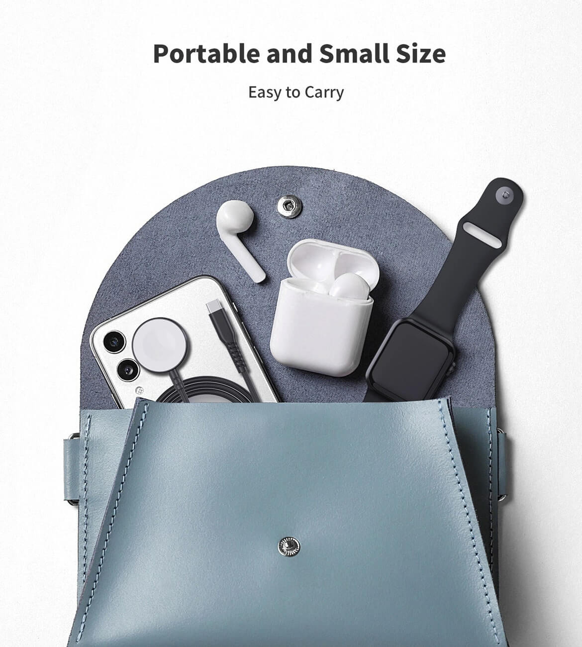 Choetech T319 MFI 5W Καλώδιο Type - C με Μαγνητική Βάση Φόρτισης για Apple Watch - 1m - Black