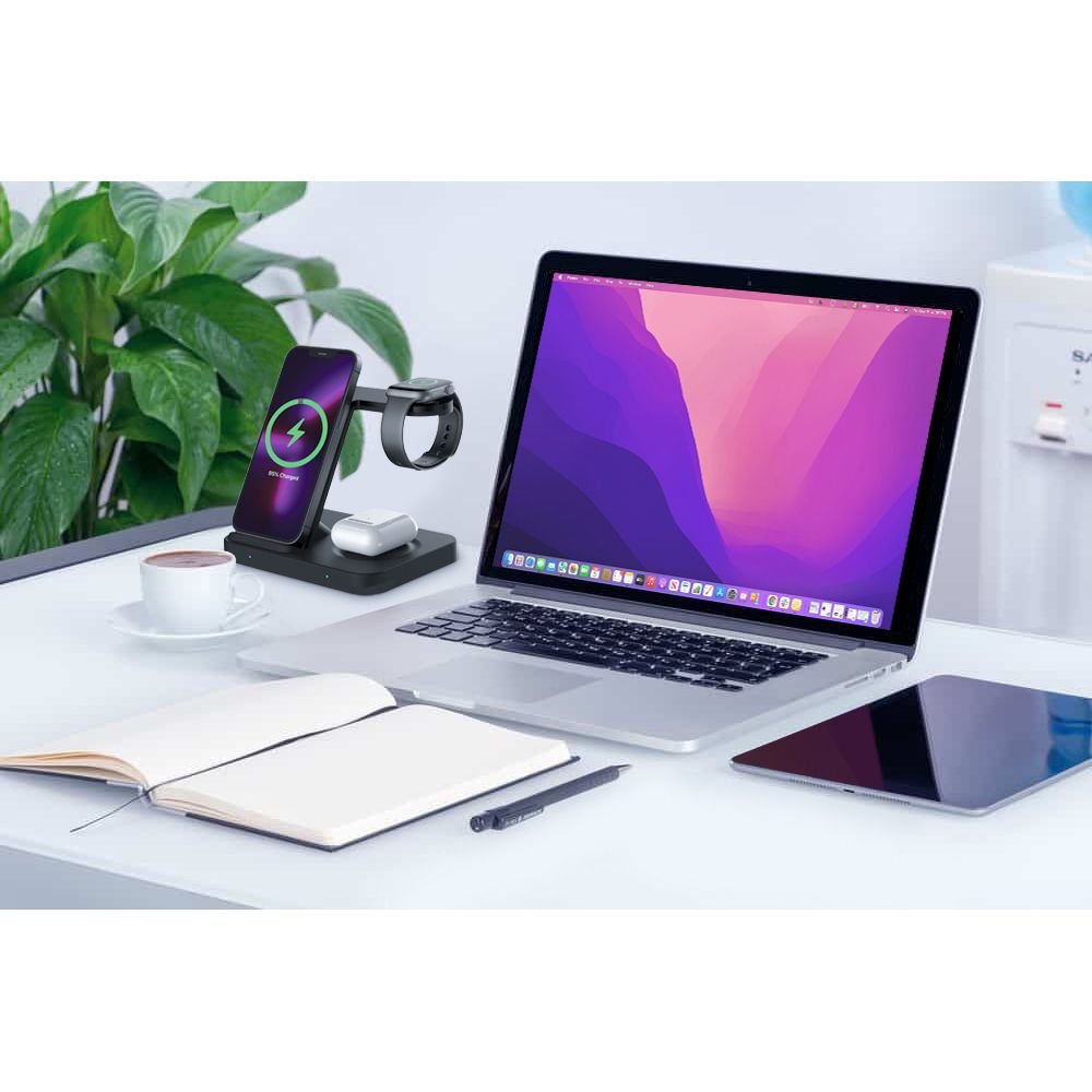 Tech - Protect A11 3in1 Ασύρματος Φορτιστής Qi Charge για Smartphones, Airpods και Apple Watch 15W - Black