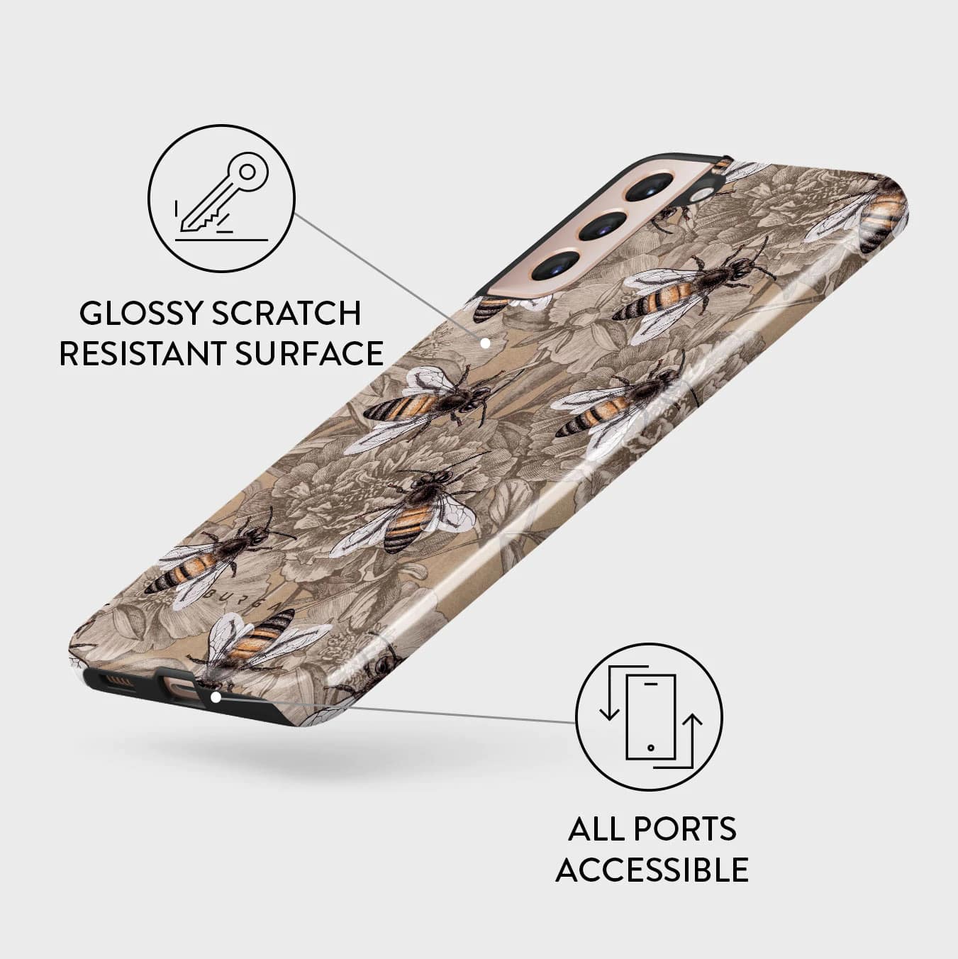 Burga Samsung Galaxy S22 Plus Fashion Tough Σκληρή Θήκη - Honey Bee
