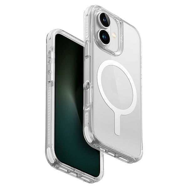 Uniq iPhone 16 Combat Luminous Magclick Σκληρή Θήκη με Πλαίσιο Σιλικόνης και MagSafe - Διάφανη / White