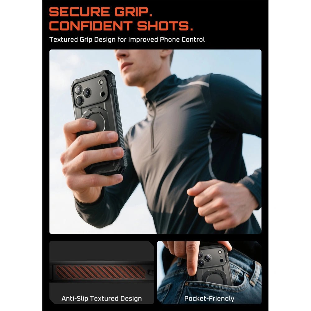 Supcase iPhone 17 Pro Max - UB Grip Pro Mag - Σκληρή Θήκη με Προστασία Οθόνης και MagSafe / Stand - Black