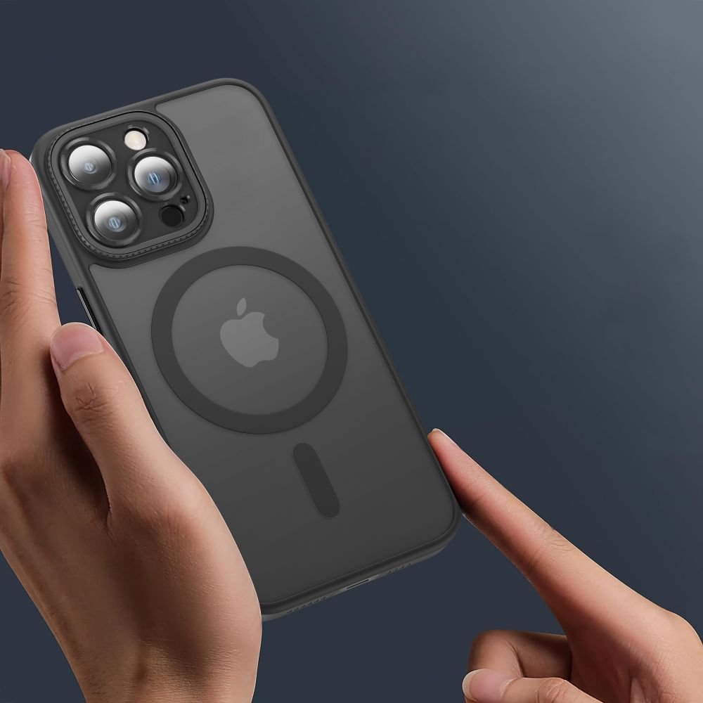 Tech - Protect iPhone 15 Pro Max MagMat Cam+ Σκληρή Θήκη με Πλαίσιο Σιλικόνης και MagSafe - Matte Black / Ημιδιάφανη
