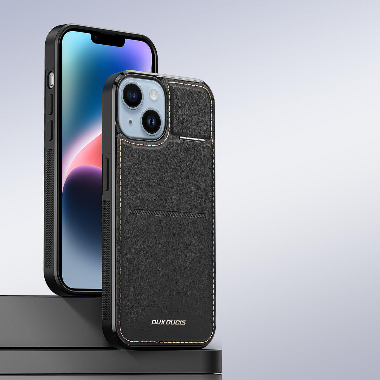 Dux Ducis iPhone 15 Plus Rafi Mag Anti - RFID 3in1 Θήκη με Υποδοχή για Κάρτες / Stand και MagSafe - Black