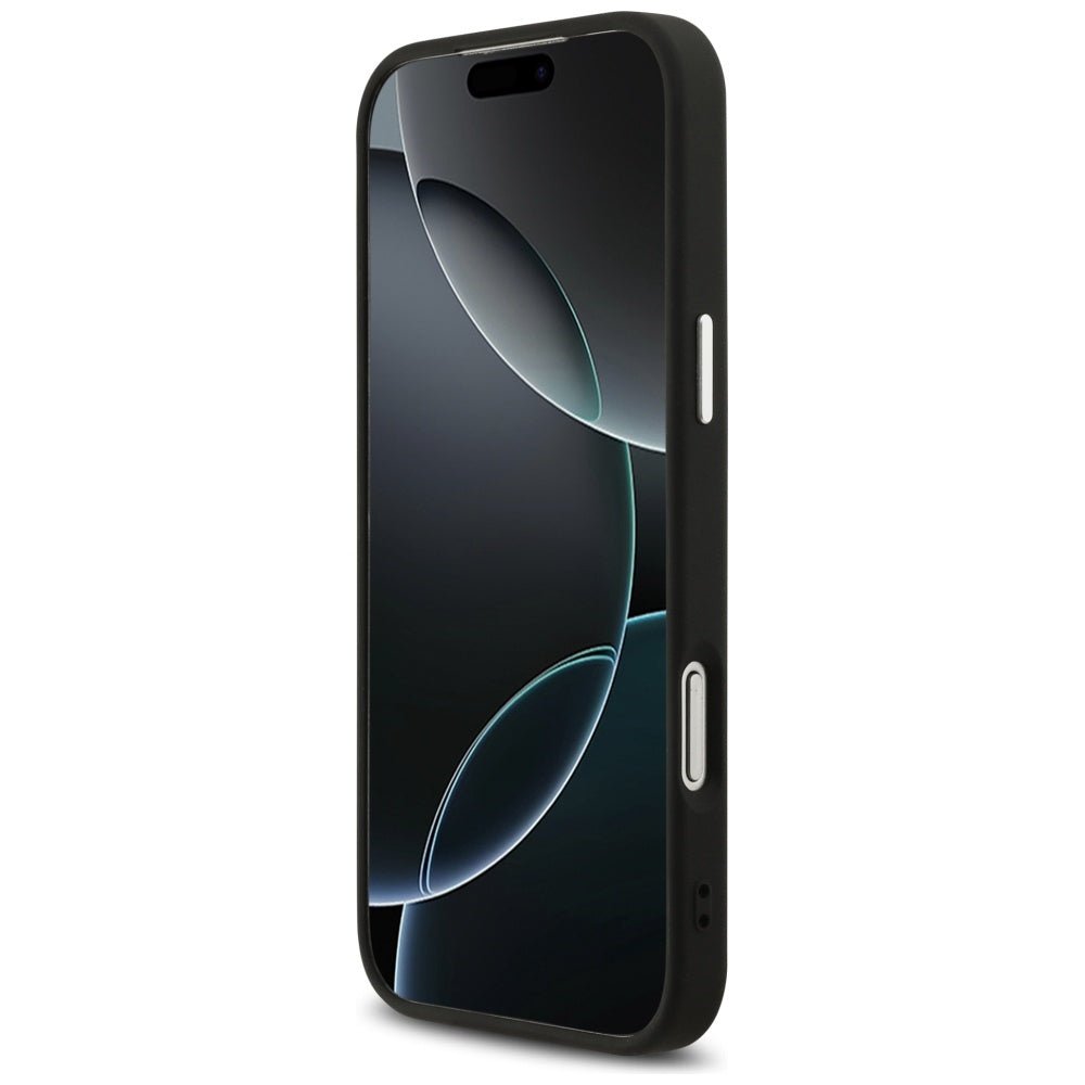 Guess iPhone 17 Pro Max - 4G Classic Logo MagSafe - Σκληρή Θήκη με Πλαίσιο Σιλικόνης και Επένδυση Οικολογικού Δέρματος - Black - GUHMP17XP4GSSMCK