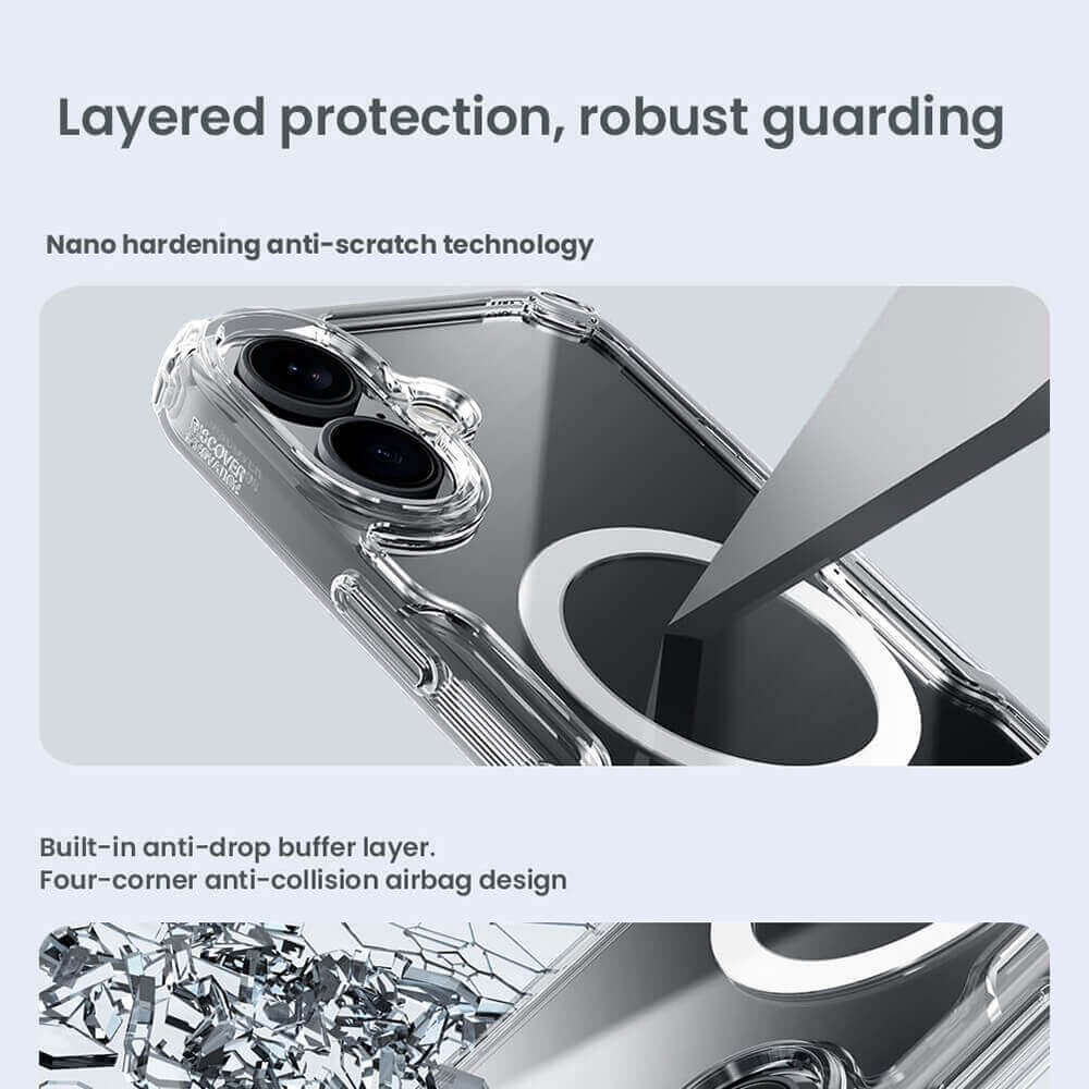Nillkin iPhone 16 Plus Nature Pro Magnetic - Σκληρή Θήκη με Πλαίσιο Σιλικόνης και MagSafe - Διάφανη