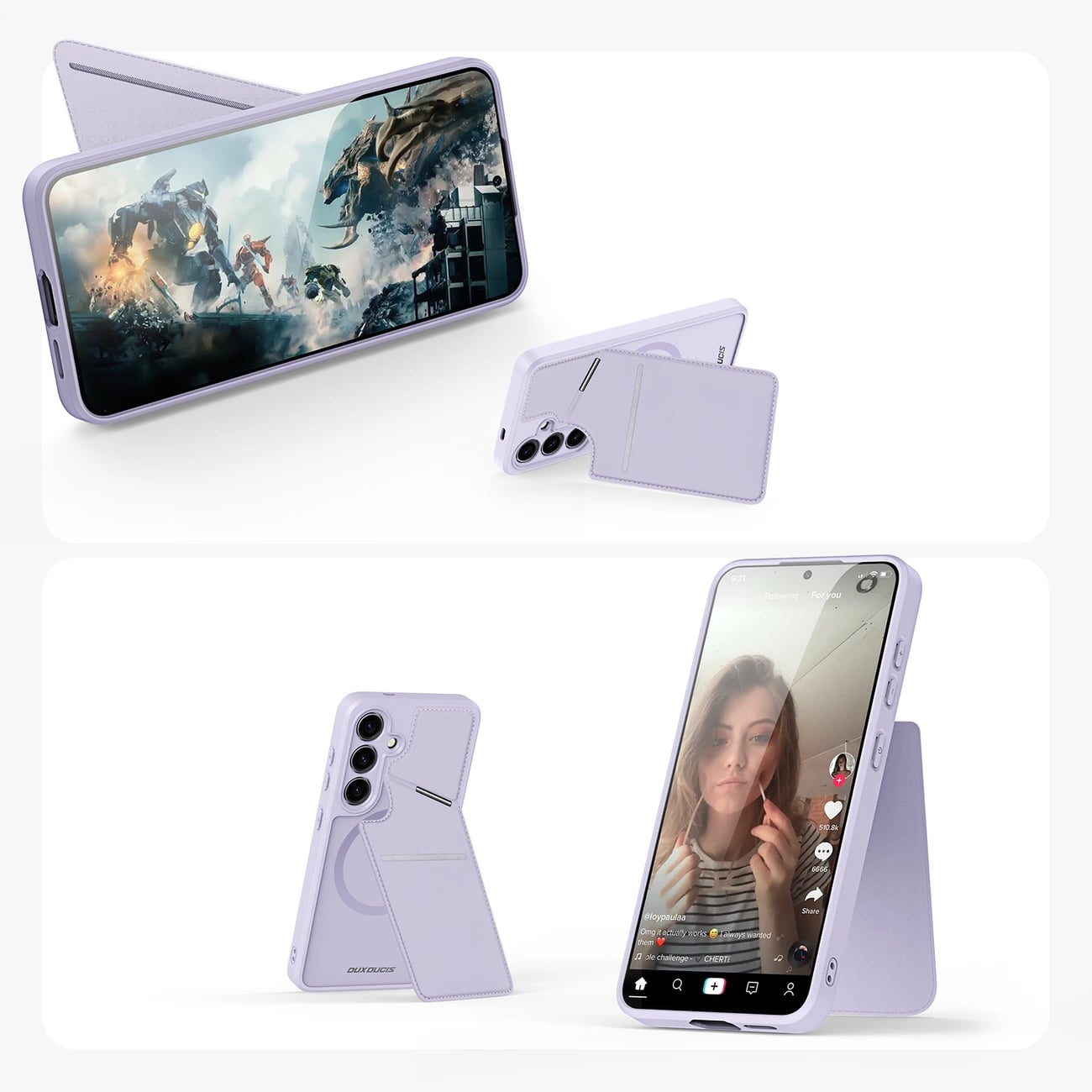 Dux Ducis Samsung Galaxy S24 Rafi II Mag Anti - RFID Θήκη με Υποδοχή για Κάρτες / Stand και MagSafe - Purple