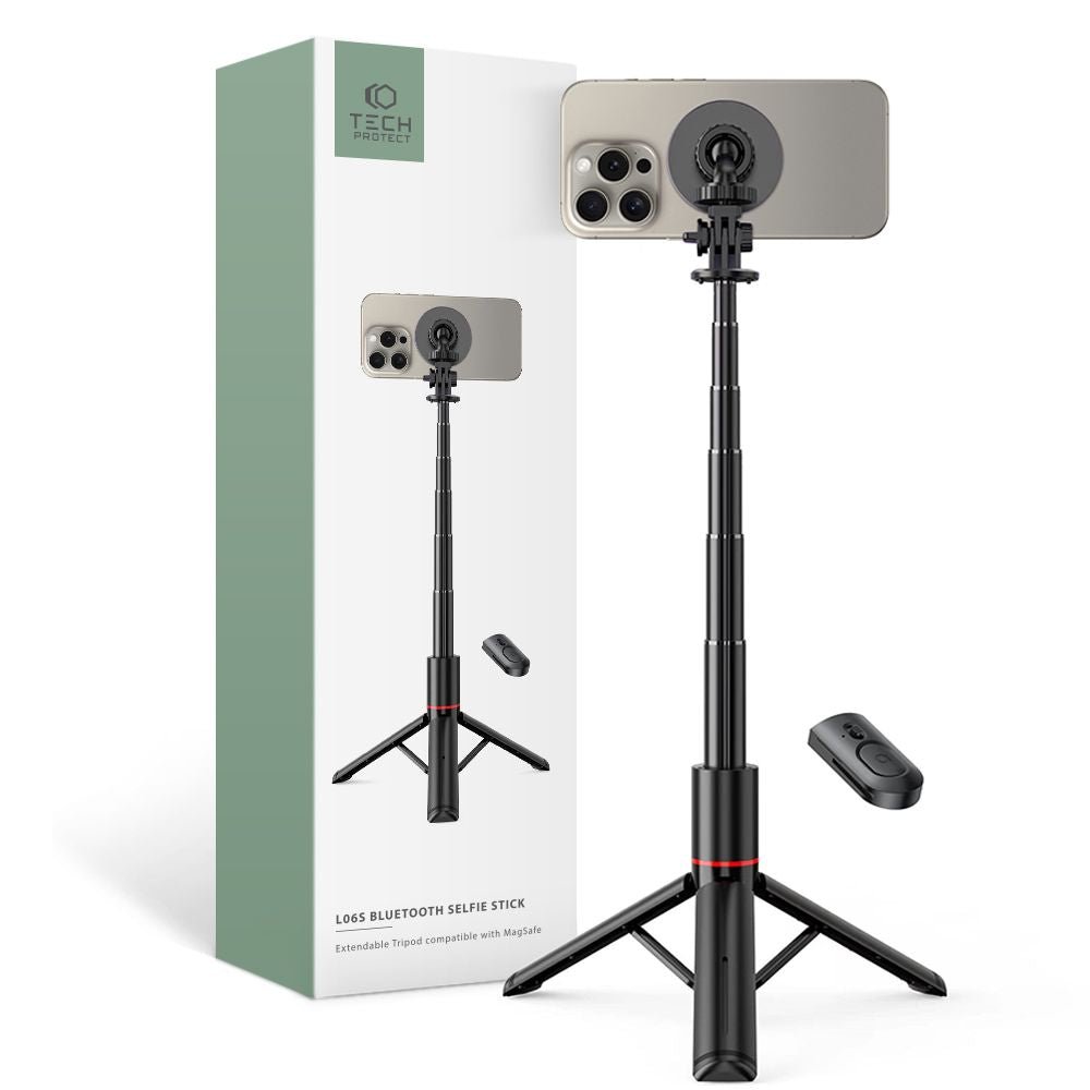 Tech - Protect L06S Ασύρματο MagSafe Selfie Stick με Τρίποδο και Bluetooth Τηλεχειριστήριο - Black