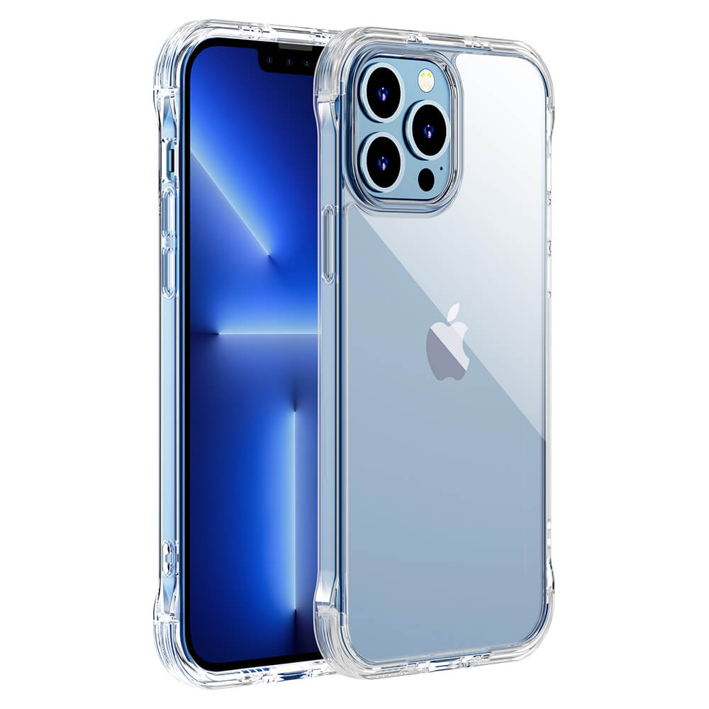 Joyroom iPhone 13 Pro Defender Series Σκληρή Θήκη με Πλαίσιο Σιλικόνης και Ενσωματωμένα Άγκιστρα Στήριξης - Διάφανη