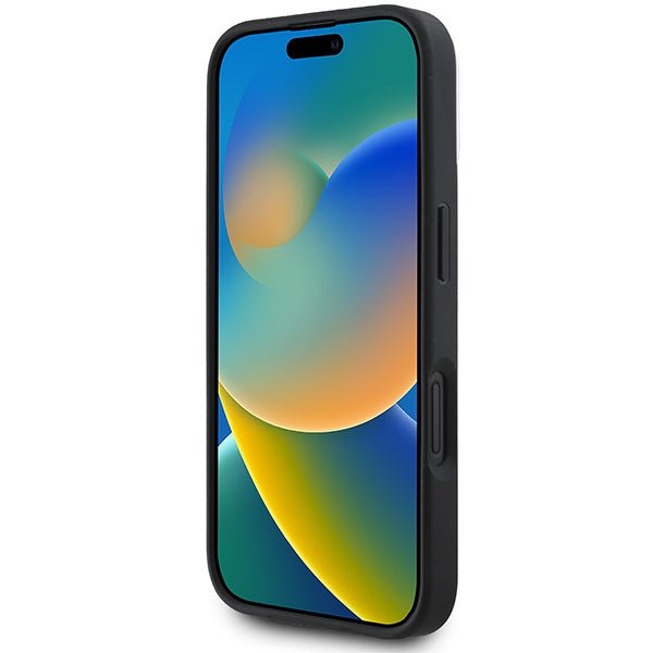 DKNY iPhone 16 - Checkered Pattern MagSafe Σκληρή Θήκη με Επένδυση Συνθετικού Δέρματος - Black