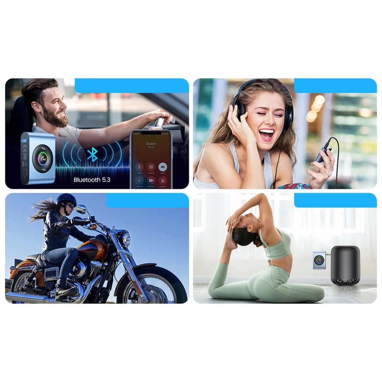 Joyroom JR - CB1 Bluetooth 5.3 AUX Transmitter για Αναπαραγωγή Μουσικής / Κλήσεις στο Αυτοκίνητο - Grey