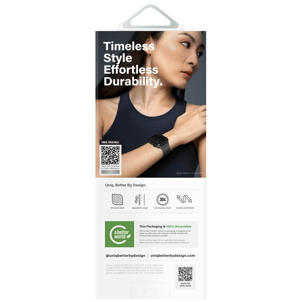 Uniq Λουράκι Apple Watch 4 / 5 / 6 / 7 / 8 / 9 / SE / SE 2 / Ultra / Ultra 2 - 44 / 45 / 46 / 49 mm Dante Pro από Ανοξείδωτο Ατσάλι - Steel Gold