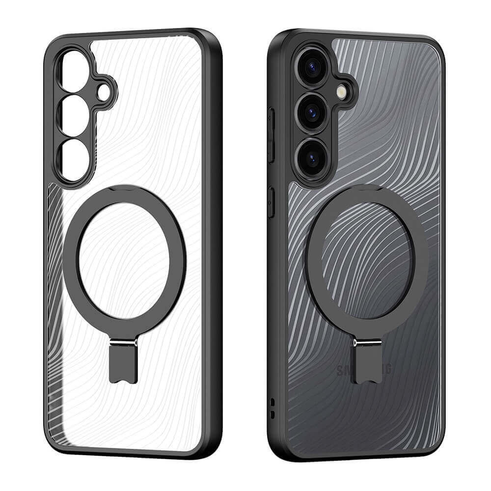 Dux Ducis Samsung Galaxy S25 Plus Aimo MagSafe Magnetic Stand Σκληρή Θήκη με Πλαίσιο Σιλικόνης και MagSafe - Black
