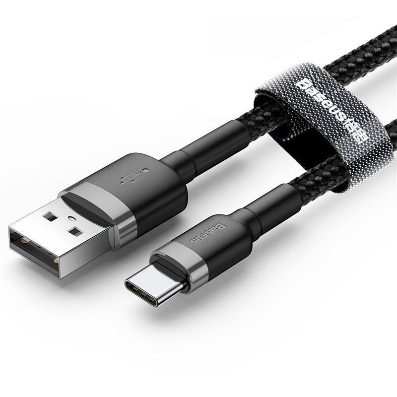 Baseus Cafule Cable Type - C 2A - Καλώδιο Δεδομένων και Φόρτισης Type - C 2M - Black / Grey - CATKLF - CG1