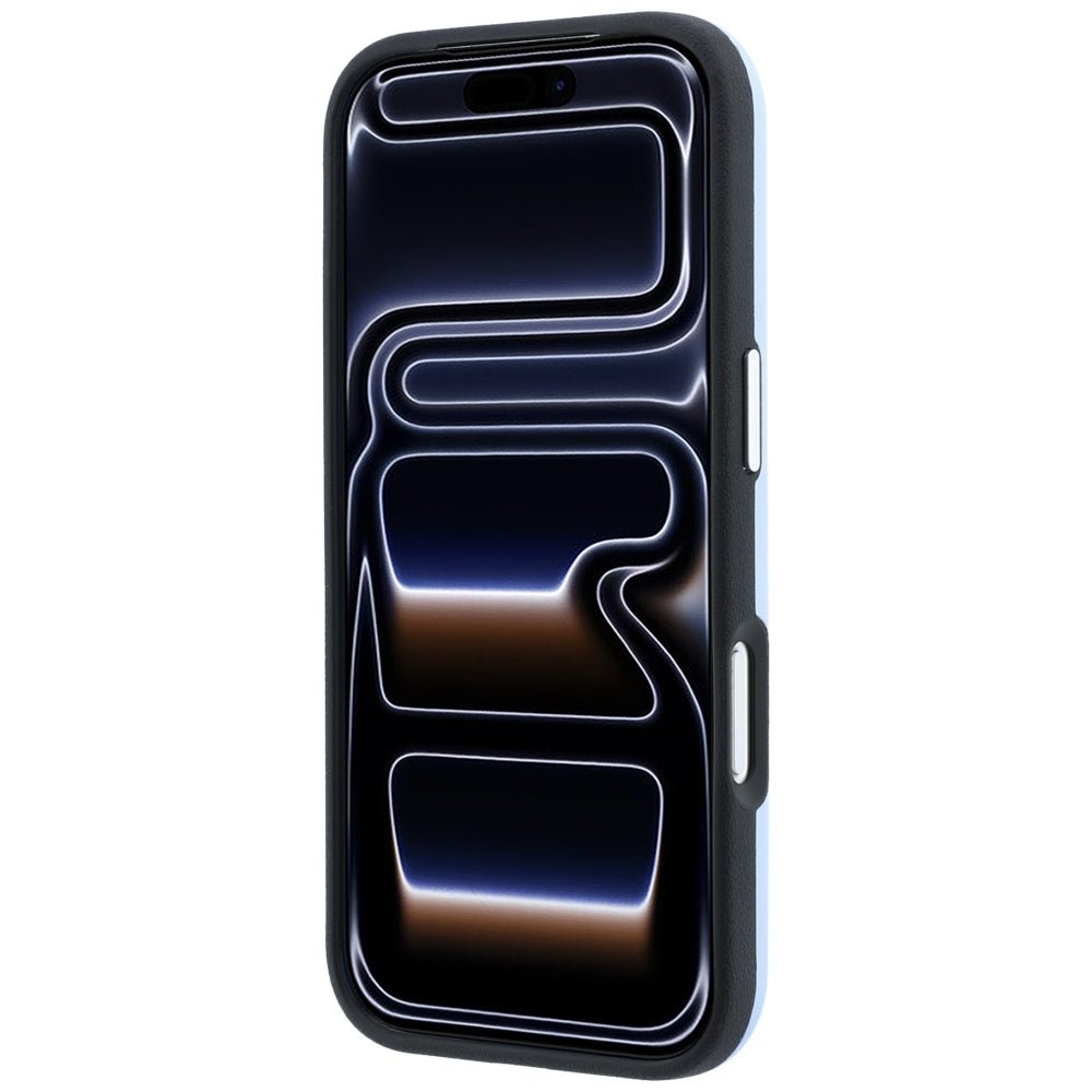 Karl Lagerfeld iPhone 17 Pro / iPhone 18 Pro - Σκληρή Θήκη με Επένδυση Συνθετικού Δέρματος και Πλαίσιο Σιλικόνης - Smooth Ikonik Sketch MagSafe - Light Blue
