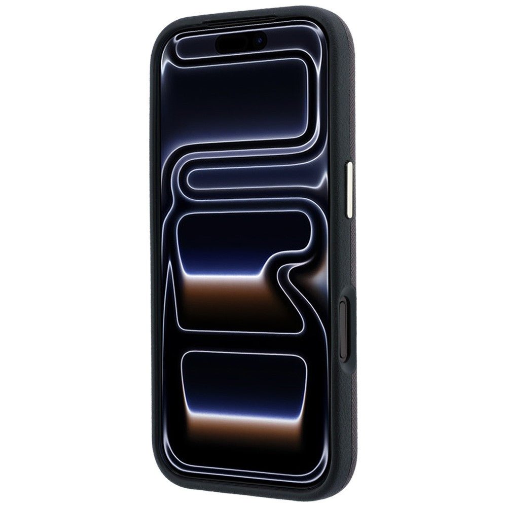 Karl Lagerfeld iPhone 17 Pro Max / iPhone 18 Pro Max - Σκληρή Θήκη με Επένδυση Συνθετικού Δέρματος και Πλαίσιο Σιλικόνης - Saffiano Small Script Metal Logo MagSafe - Burgundy