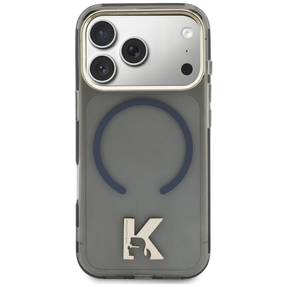 Karl Lagerfeld iPhone 17 Pro Max - Σκληρή Θήκη με Πλαίσιο Σιλικόνης - IML K Head Logo MagSafe - Black
