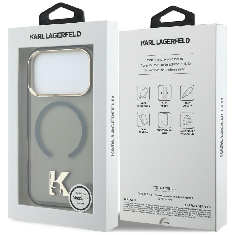 Karl Lagerfeld iPhone 17 Pro Max - Σκληρή Θήκη με Πλαίσιο Σιλικόνης - IML K Head Logo MagSafe - Black