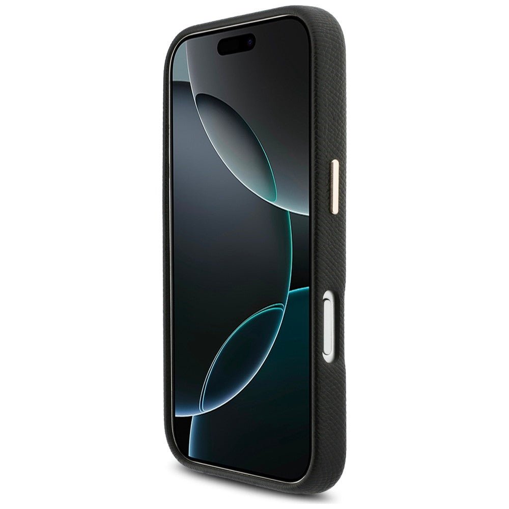Karl Lagerfeld iPhone 17 Pro - Σκληρή Θήκη με Επένδυση Οικολογικού Δέρματος και MagSafe - Karl Head Logo - Black