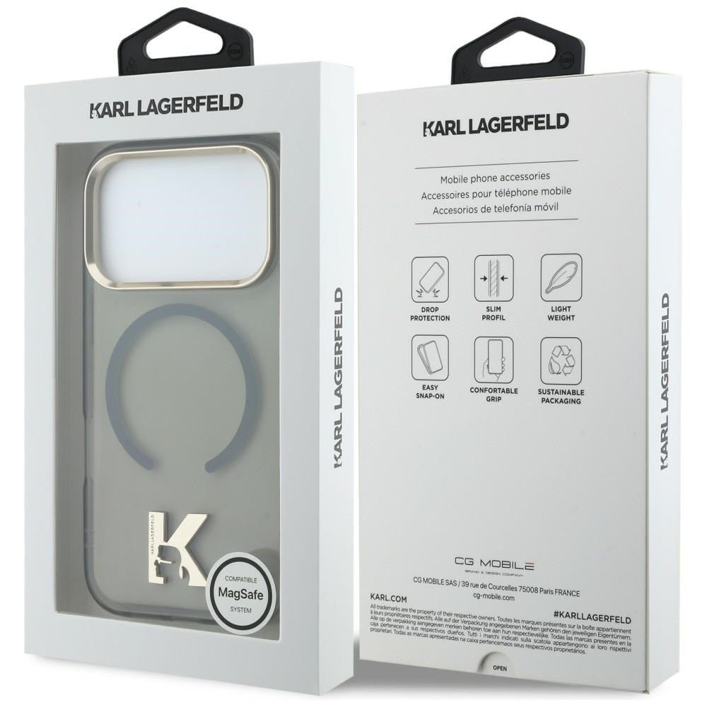 Karl Lagerfeld iPhone 17 Pro - Σκληρή Θήκη με Πλαίσιο Σιλικόνης - IML K Head Logo MagSafe - Black