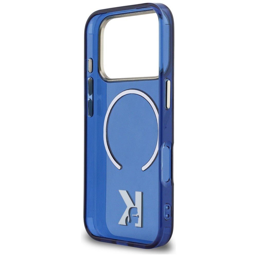 Karl Lagerfeld iPhone 17 Pro - Σκληρή Θήκη με Πλαίσιο Σιλικόνης - IML K Head Logo MagSafe - Blue