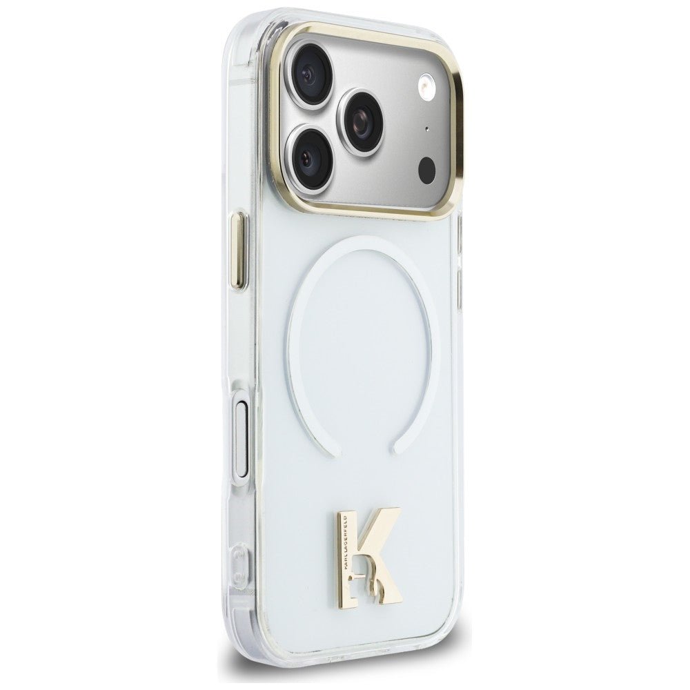 Karl Lagerfeld iPhone 17 Pro - Σκληρή Θήκη με Πλαίσιο Σιλικόνης - IML K Head Logo MagSafe - Clear