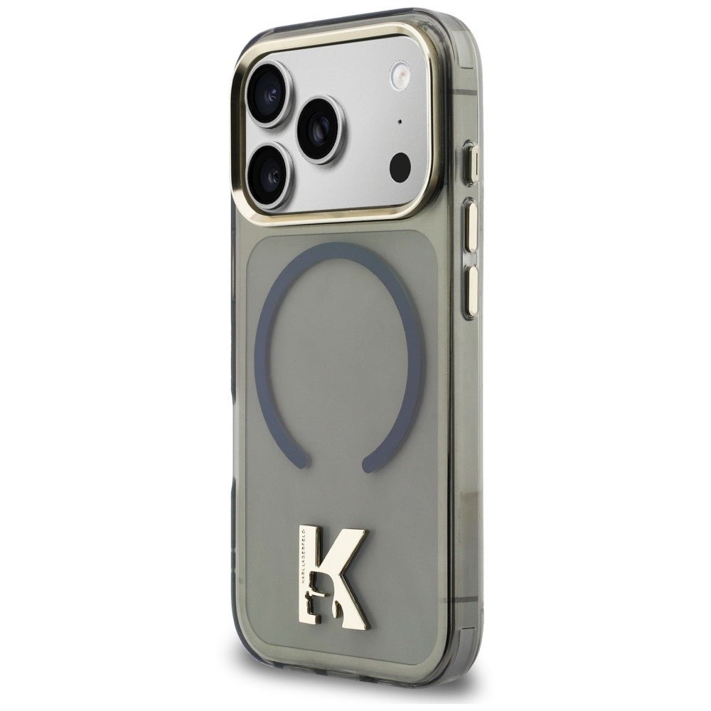 Karl Lagerfeld iPhone 18 Pro / iPhone 17 Pro - Σκληρή Θήκη με Πλαίσιο Σιλικόνης και MagSafe - IML K Head - Black