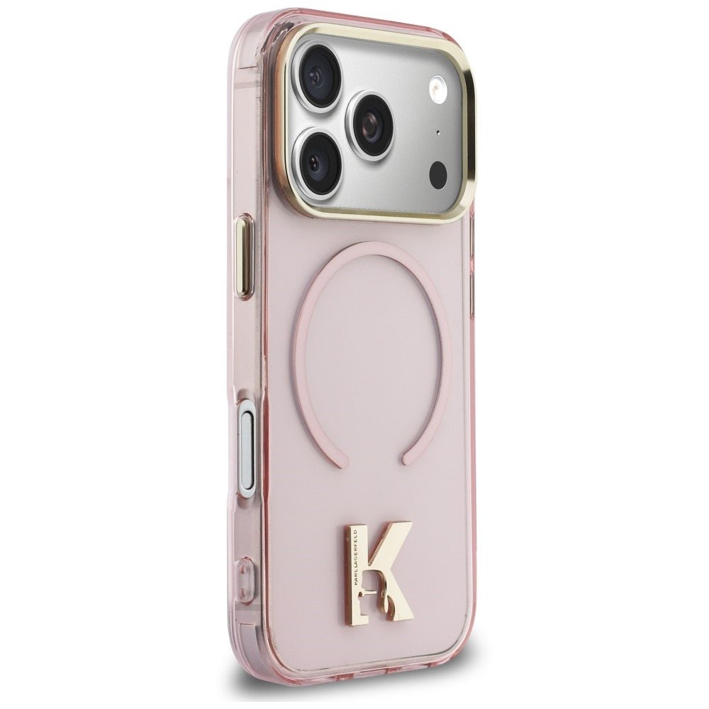 Karl Lagerfeld iPhone 18 Pro / iPhone 17 Pro - Σκληρή Θήκη με Πλαίσιο Σιλικόνης και MagSafe - IML K Head - Pink
