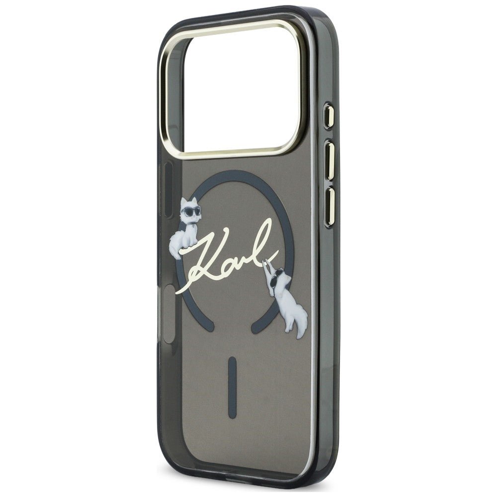 Karl Lagerfeld iPhone 18 Pro / iPhone 17 Pro - Σκληρή Θήκη με Πλαίσιο Σιλικόνης και MagSafe - Script Logo - Black