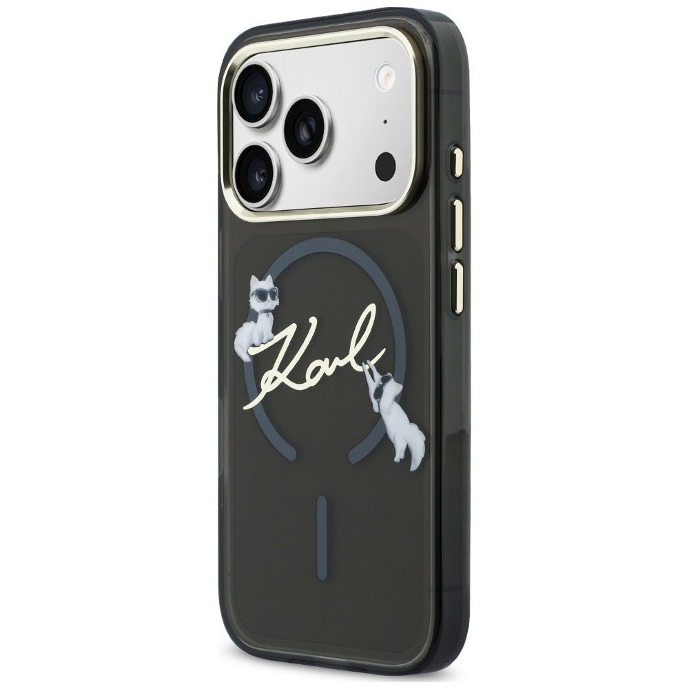 Karl Lagerfeld iPhone 18 Pro Max / iPhone 17 Pro Max - Σκληρή Θήκη με Πλαίσιο Σιλικόνης και MagSafe - Script Logo - Black