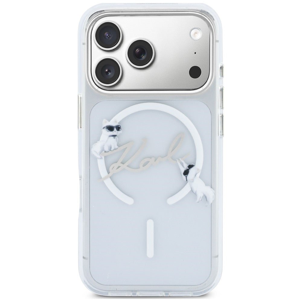 Karl Lagerfeld iPhone 18 Pro Max / iPhone 17 Pro Max - Σκληρή Θήκη με Πλαίσιο Σιλικόνης και MagSafe - Script Logo - Clear