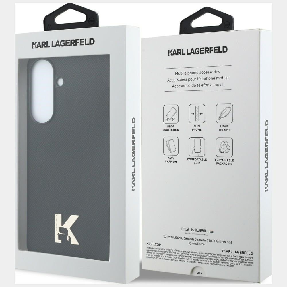 Karl Lagerfeld Samsung Galaxy A37 5G - Σκληρή Θήκη με Επένδυση Οικολογικού Δέρματος και MagSafe - Karl Head Logo - Black