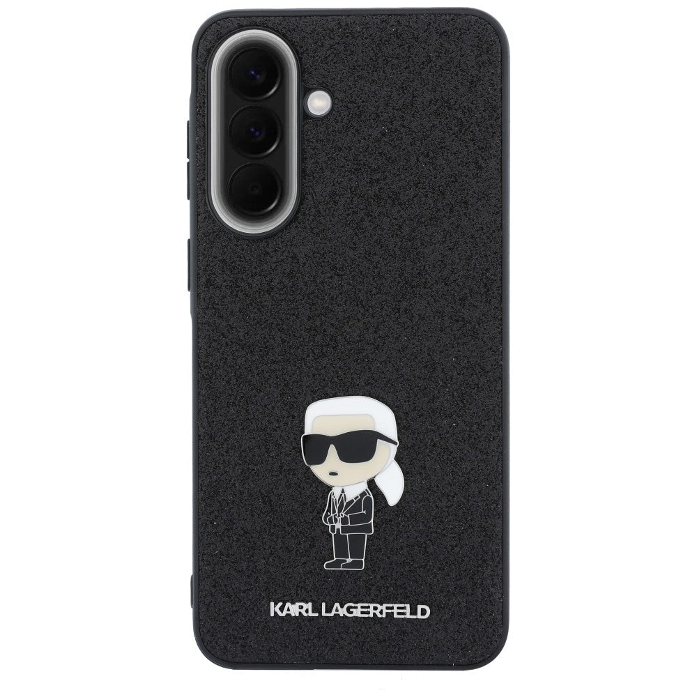 Karl Lagerfeld Samsung Galaxy A57 5G - Fixed Glitter Ikonik Logo Metal Pin - Σκληρή Θήκη με Πλαίσιο Σιλικόνης - Black
