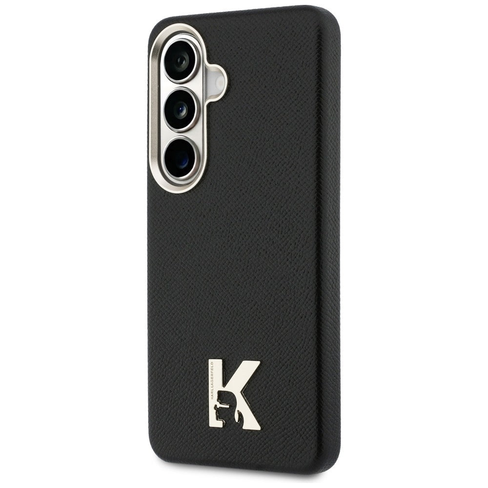 Karl Lagerfeld Samsung Galaxy S26 - Σκληρή Θήκη με Επένδυση Οικολογικού Δέρματος και MagSafe - Karl Head Logo - Black