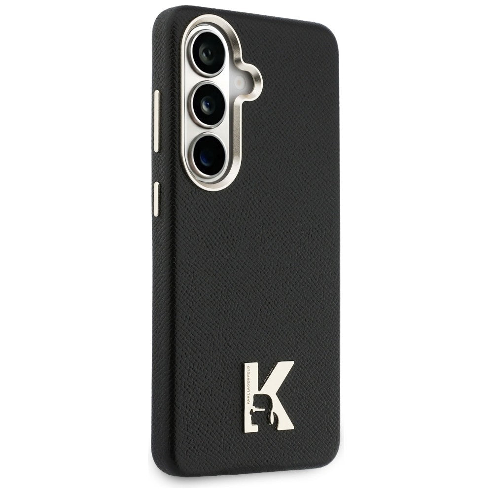 Karl Lagerfeld Samsung Galaxy S26 - Σκληρή Θήκη με Επένδυση Οικολογικού Δέρματος και MagSafe - Karl Head Logo - Black