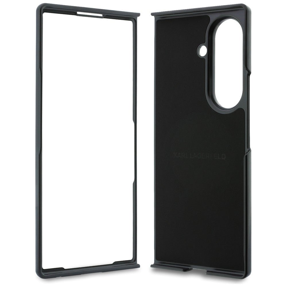 Karl Lagerfeld Samsung Galaxy Z Fold8 Ultra - Σκληρή Θήκη MagSafe με Επένδυση Συνθετικού Δέρματος - Karl and Choupette Pins MagSafe - Black