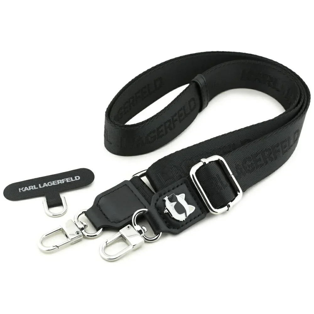 Karl Lagerfeld Tether Patch Choupette Metal Logo - Universal Λουράκι για Θήκη Κινητού - Black