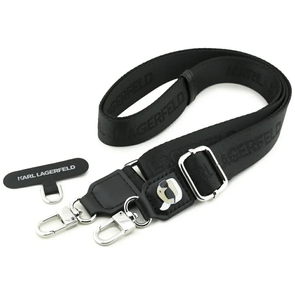 Karl Lagerfeld Tether Patch Karl Metal Logo - Universal Λουράκι για Θήκη Κινητού - Black