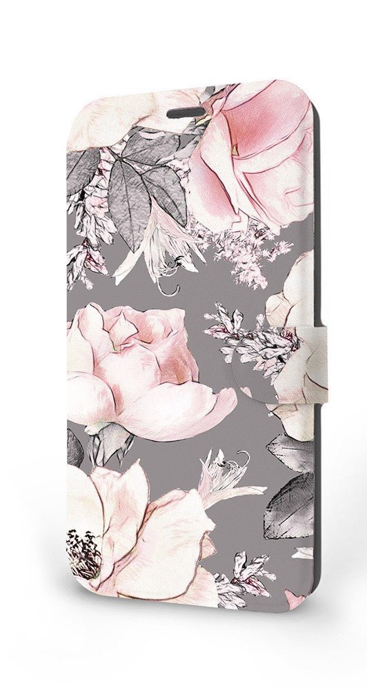 Mobiwear iPhone 12 Pro Θήκη Βιβλίο Slim Flip - Design Pink Pastel Flowers - MX06S