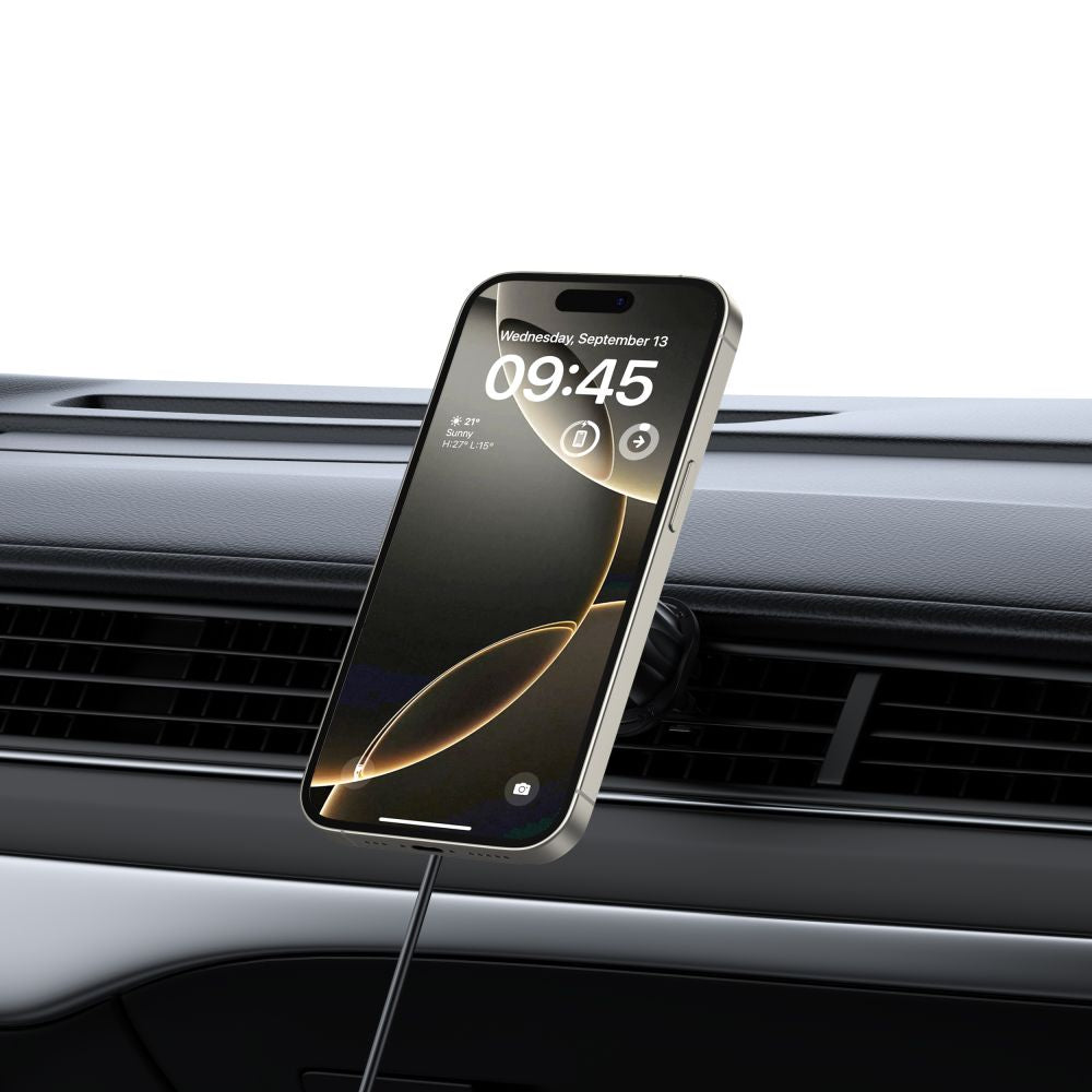 Tech - Protect MM15W - V5 Μαγνητική Βάση για το Ταμπλό και τον Αεραγωγό του Αυτοκινήτου με Ασύρματη Φόρτιση MagSafe 15W - Black