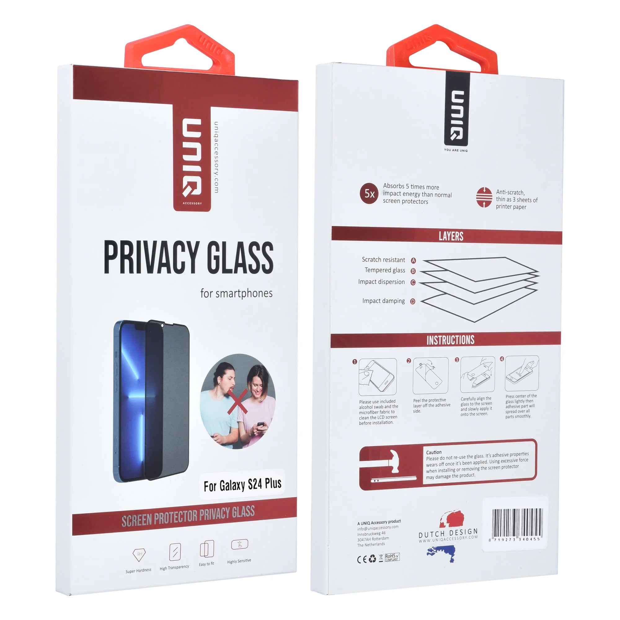 Tuniq Samsung Galaxy S24 - Privacy Προστασία Οθόνης - Full Screen Αντιχαρακτικό Γυαλί Tempered Glass - Μαύρο