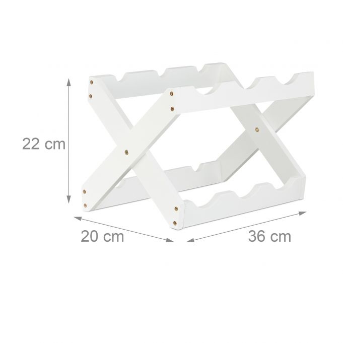 Relaxdays X Shape Βάση Κρασιού από Μπαμπού - White - 4052025227593